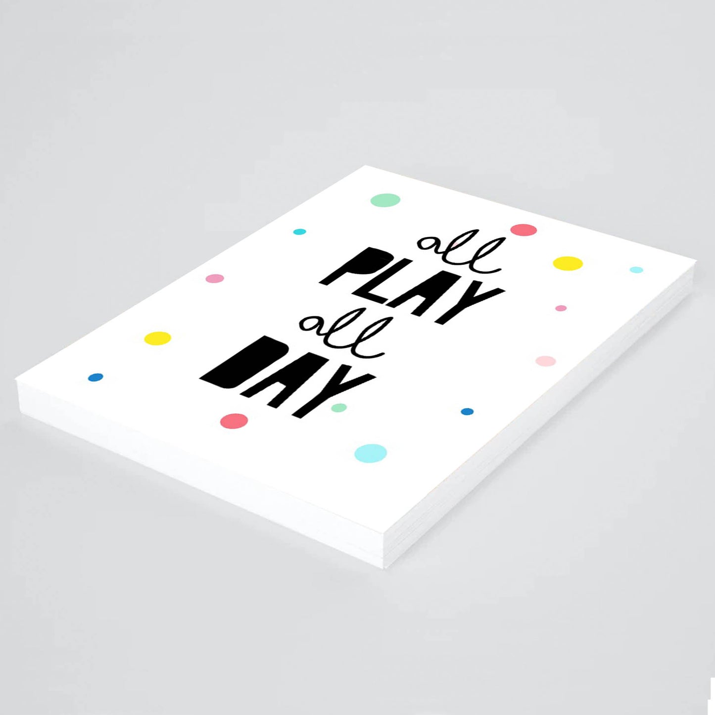 Ilustración Letras All play all day, Colores decoración 205