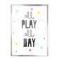 Ilustración Letras All play all day, Colores decoración 205