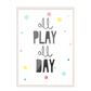 Ilustración Letras All play all day, Colores decoración 205