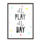 Ilustración Letras All play all day, Colores decoración 205