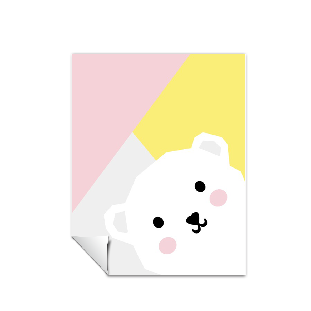 Ilustración oso geométrico, Colores decoración 206