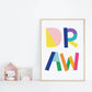 Ilustración letras colores Draw , decoración 215