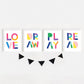 Ilustración letras colores Love , decoración 218