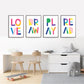 Ilustración letras colores Love , decoración 218