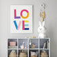 Ilustración letras colores Love , decoración 218