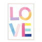 Ilustración letras colores Love , decoración 218