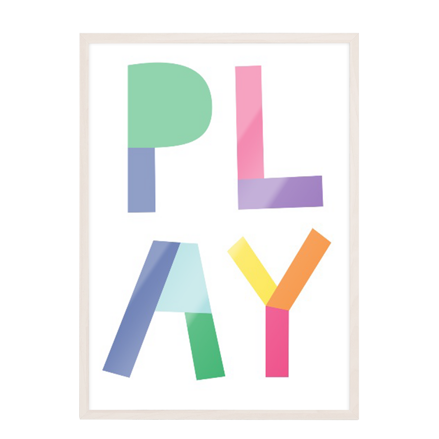Ilustración letras colores Play , decoración 219