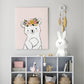 Ilustración Animales Oso Flores, decoración 223
