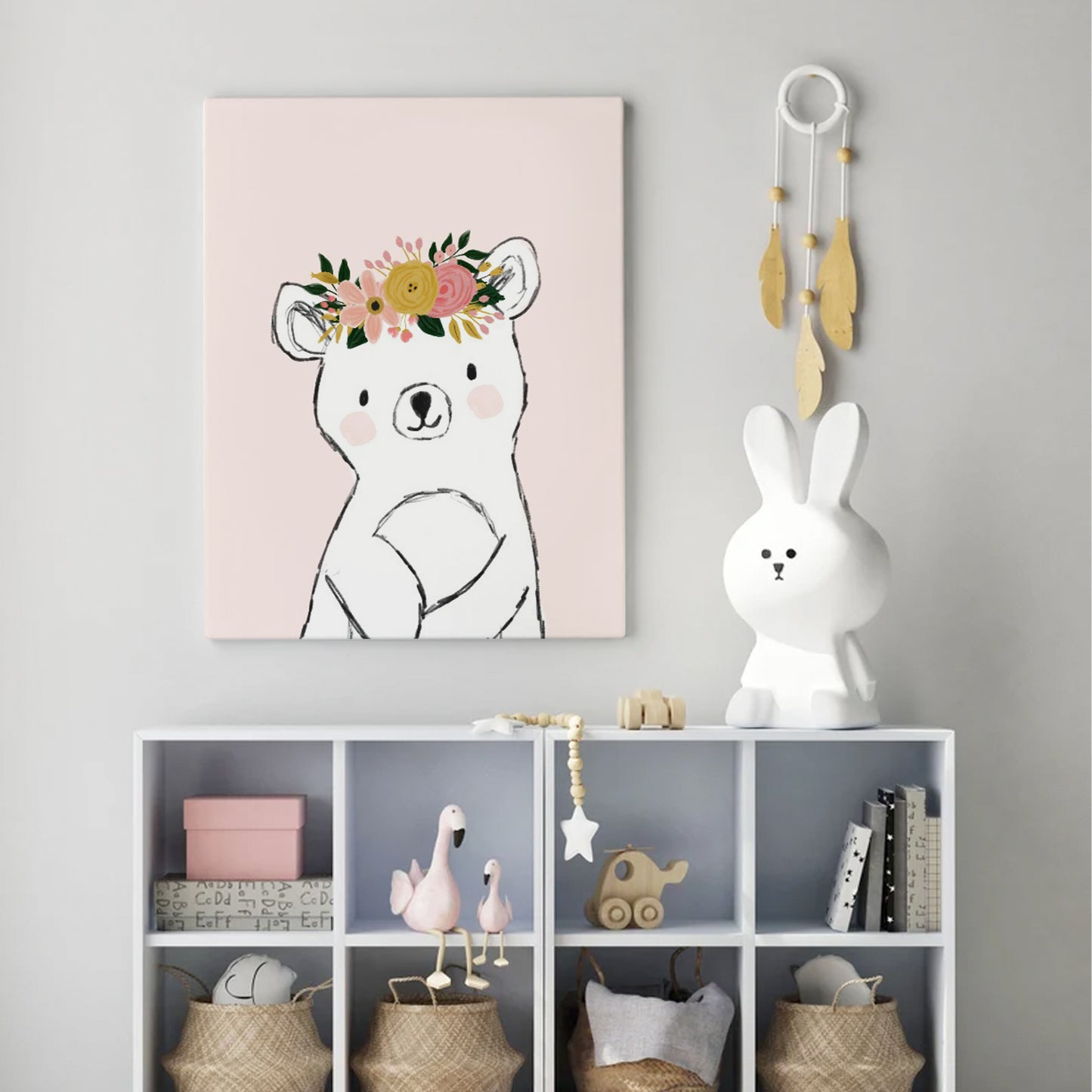 Ilustración Animales Oso Flores, decoración 223