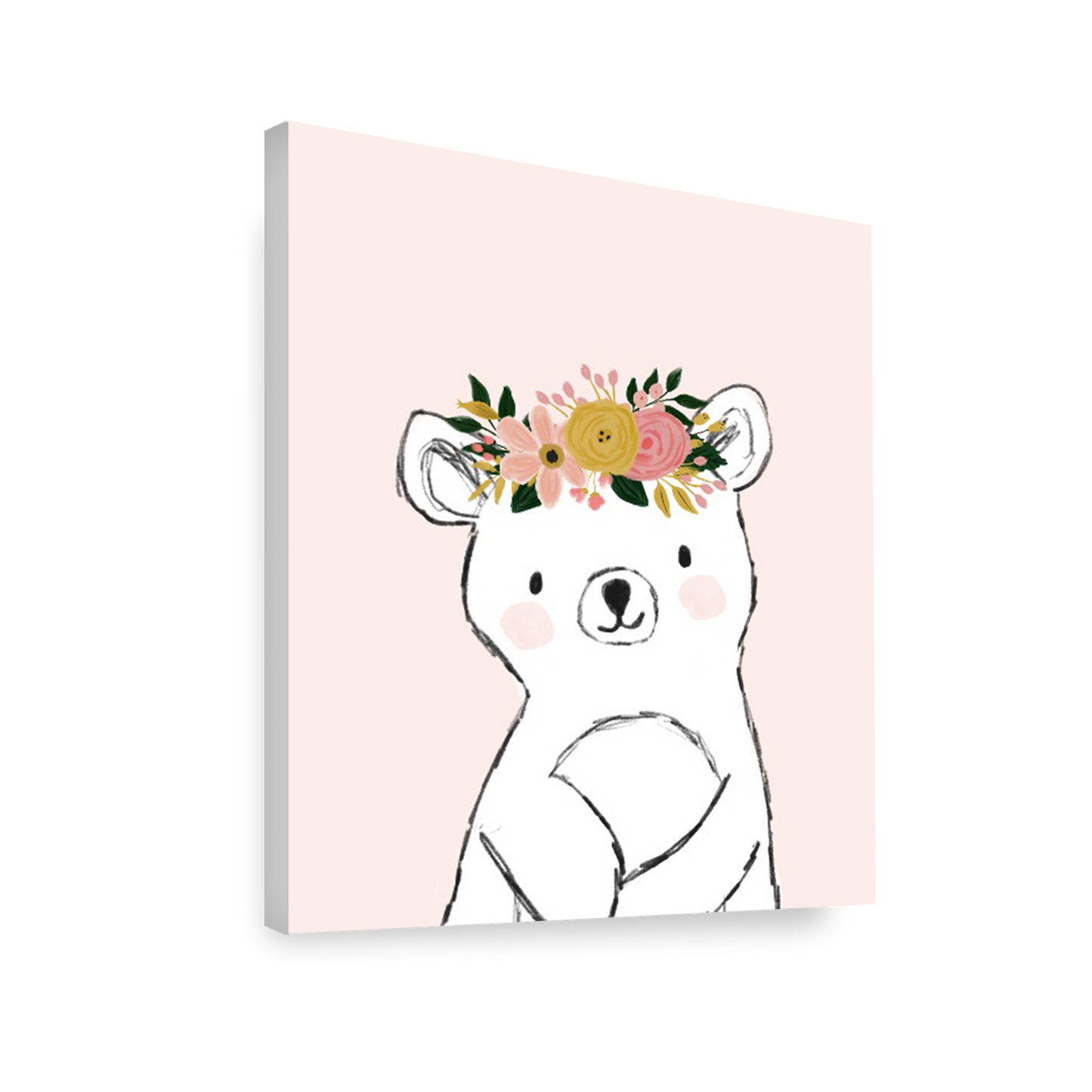 Ilustración Animales Oso Flores, decoración 223