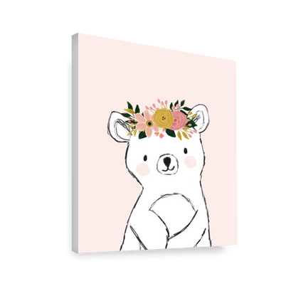 Ilustración Animales Oso Flores, decoración 223
