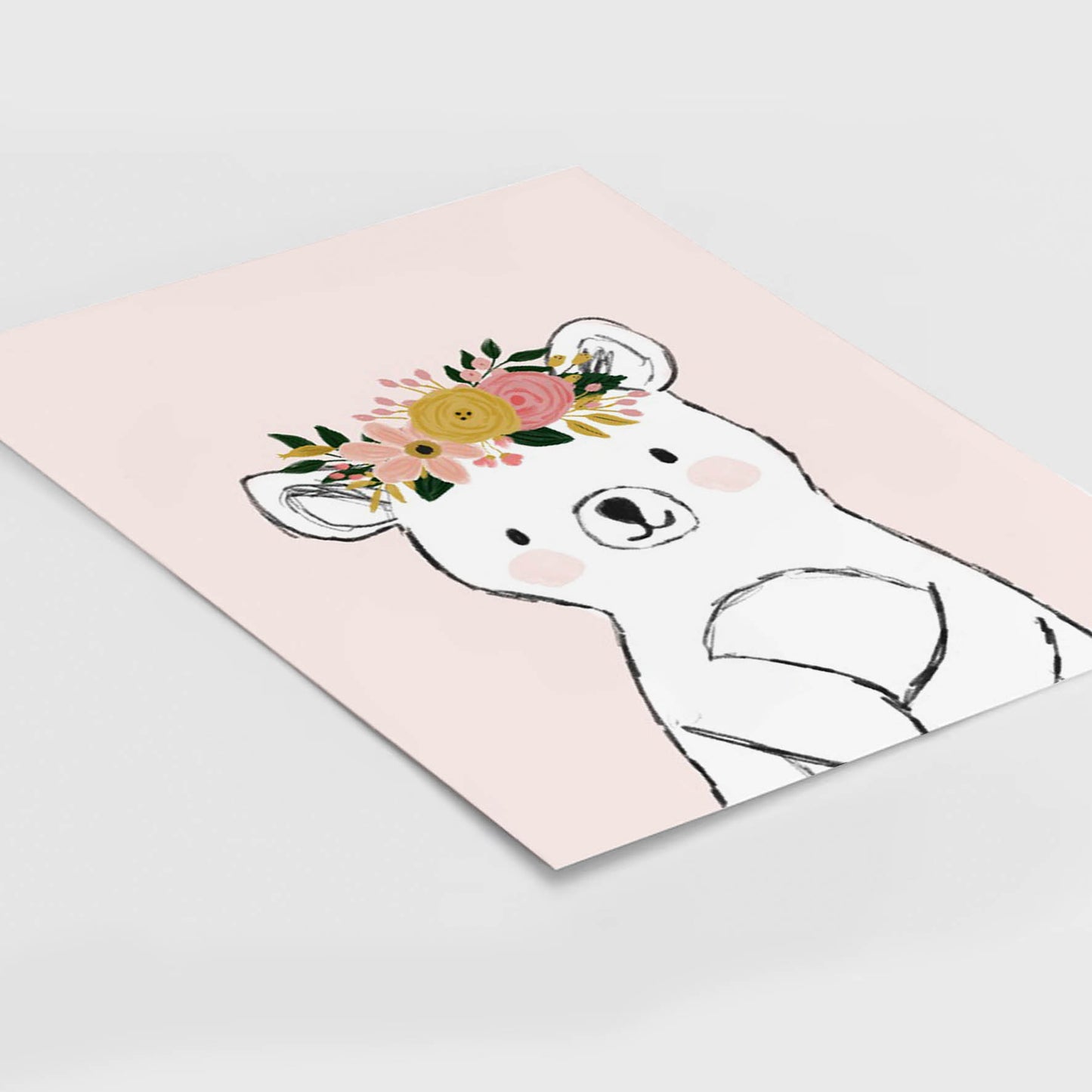 Ilustración Animales Oso Flores, decoración 223