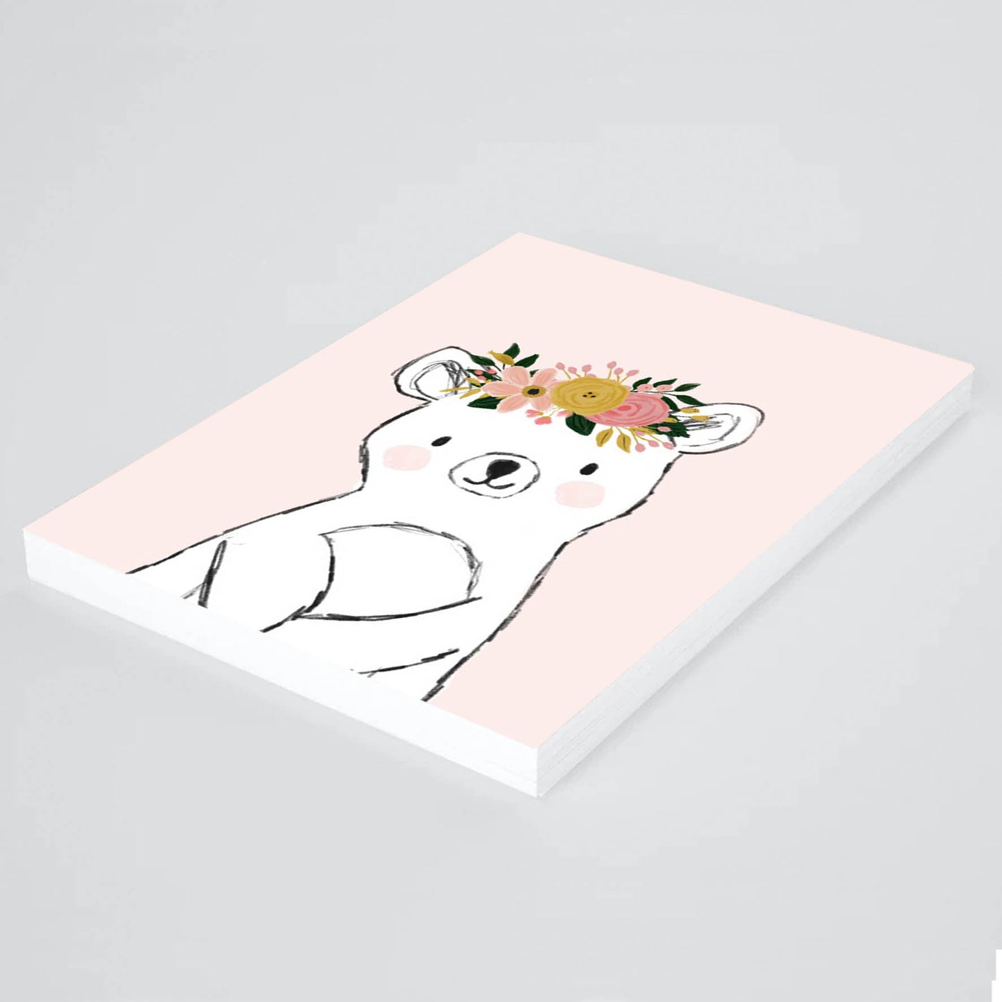 Ilustración Animales Oso Flores, decoración 223