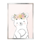 Ilustración Animales Oso Flores, decoración 223