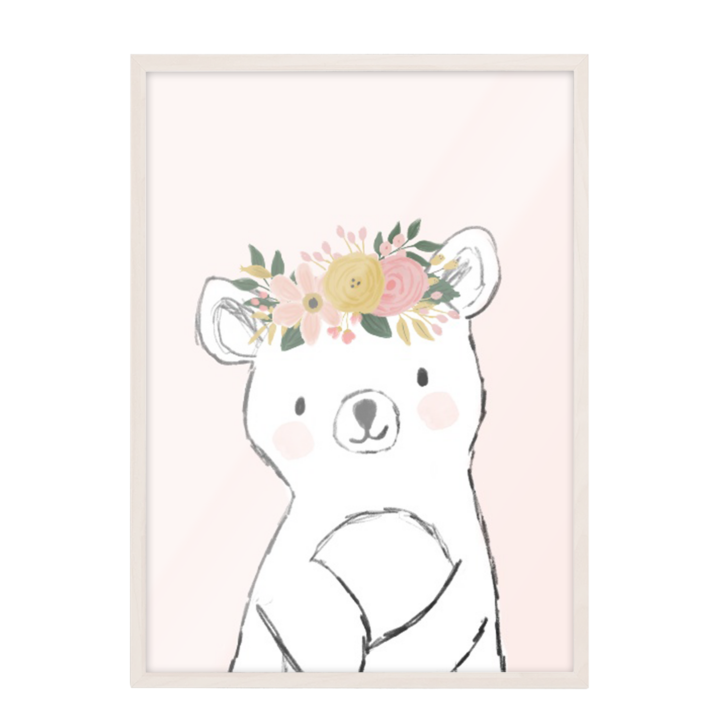 Ilustración Animales Oso Flores, decoración 223