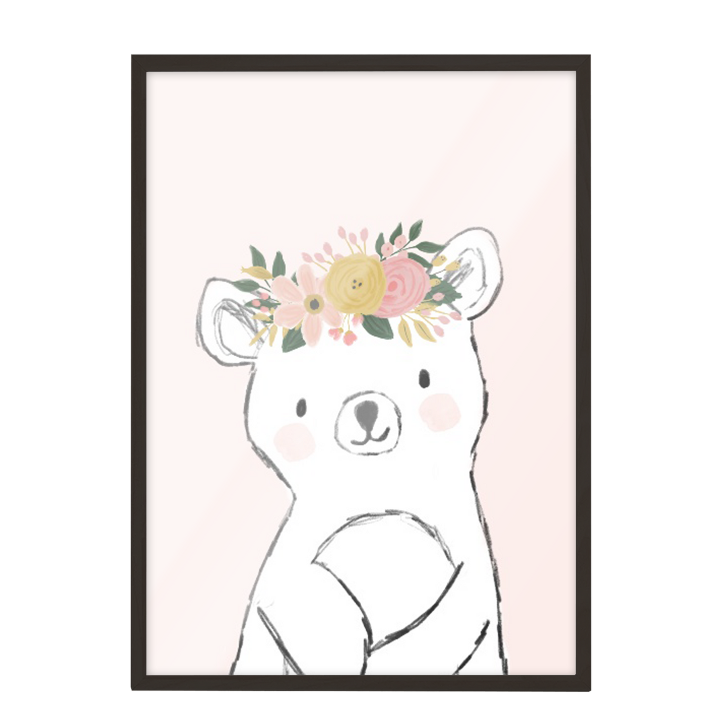 Ilustración Animales Oso Flores, decoración 223
