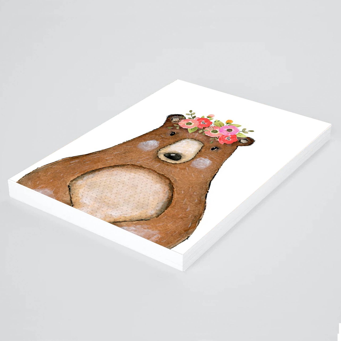 Acuarela Animales Flores Oso, decoración 224