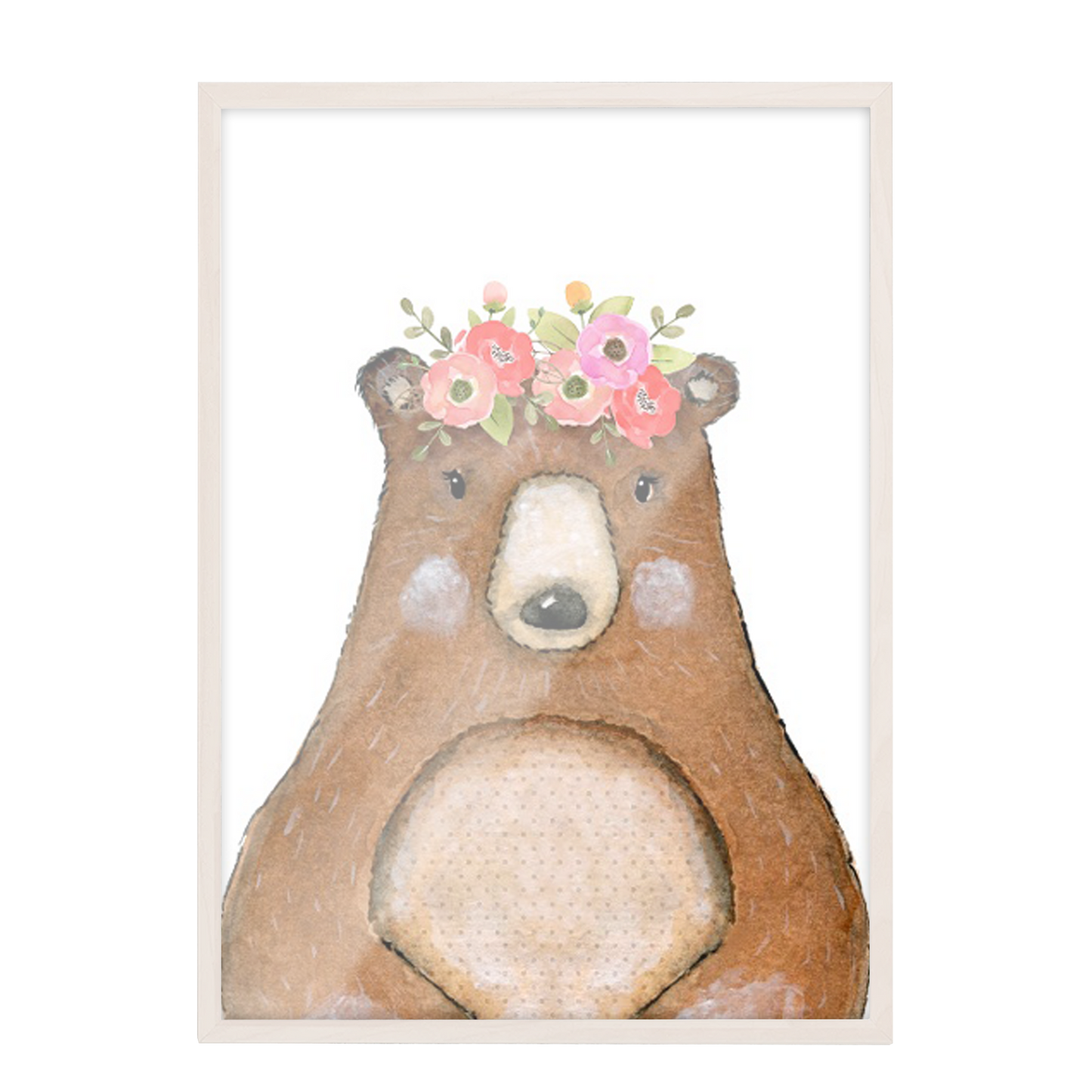 Acuarela Animales Flores Oso, decoración 224