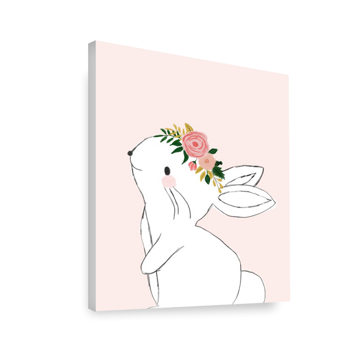 Ilustración Animales Conejo Flores, decoración 225