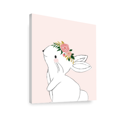Ilustración Animales Conejo Flores, decoración 225
