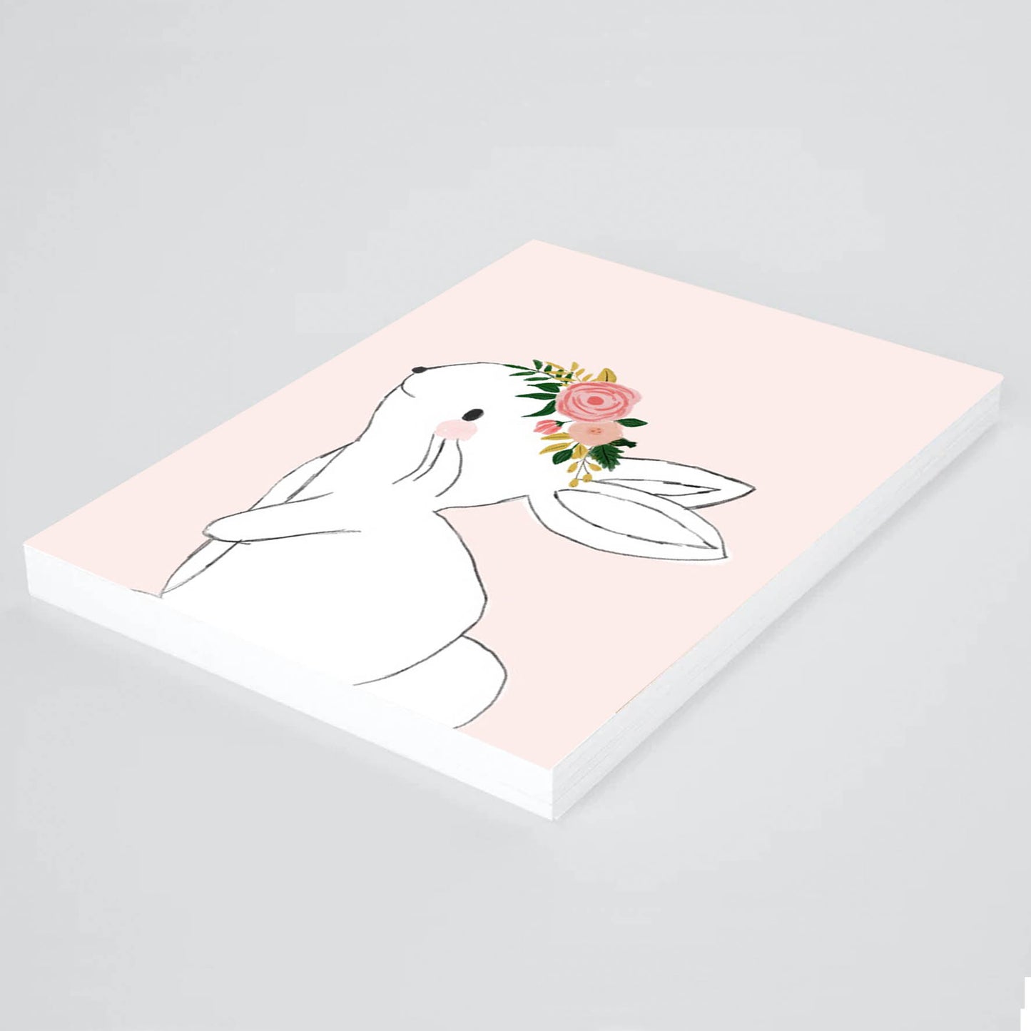 Ilustración Animales Conejo Flores, decoración 225
