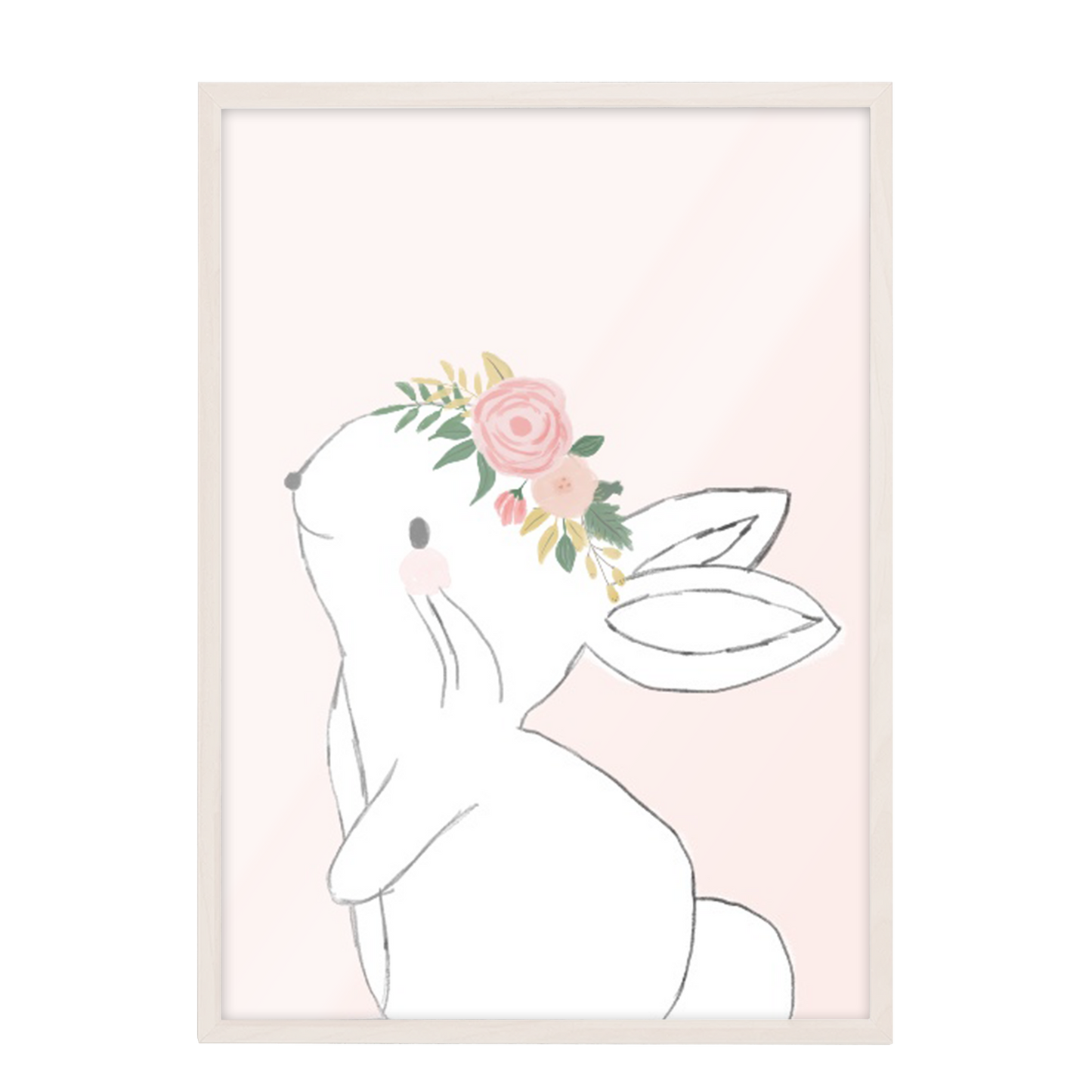 Ilustración Animales Conejo Flores, decoración 225