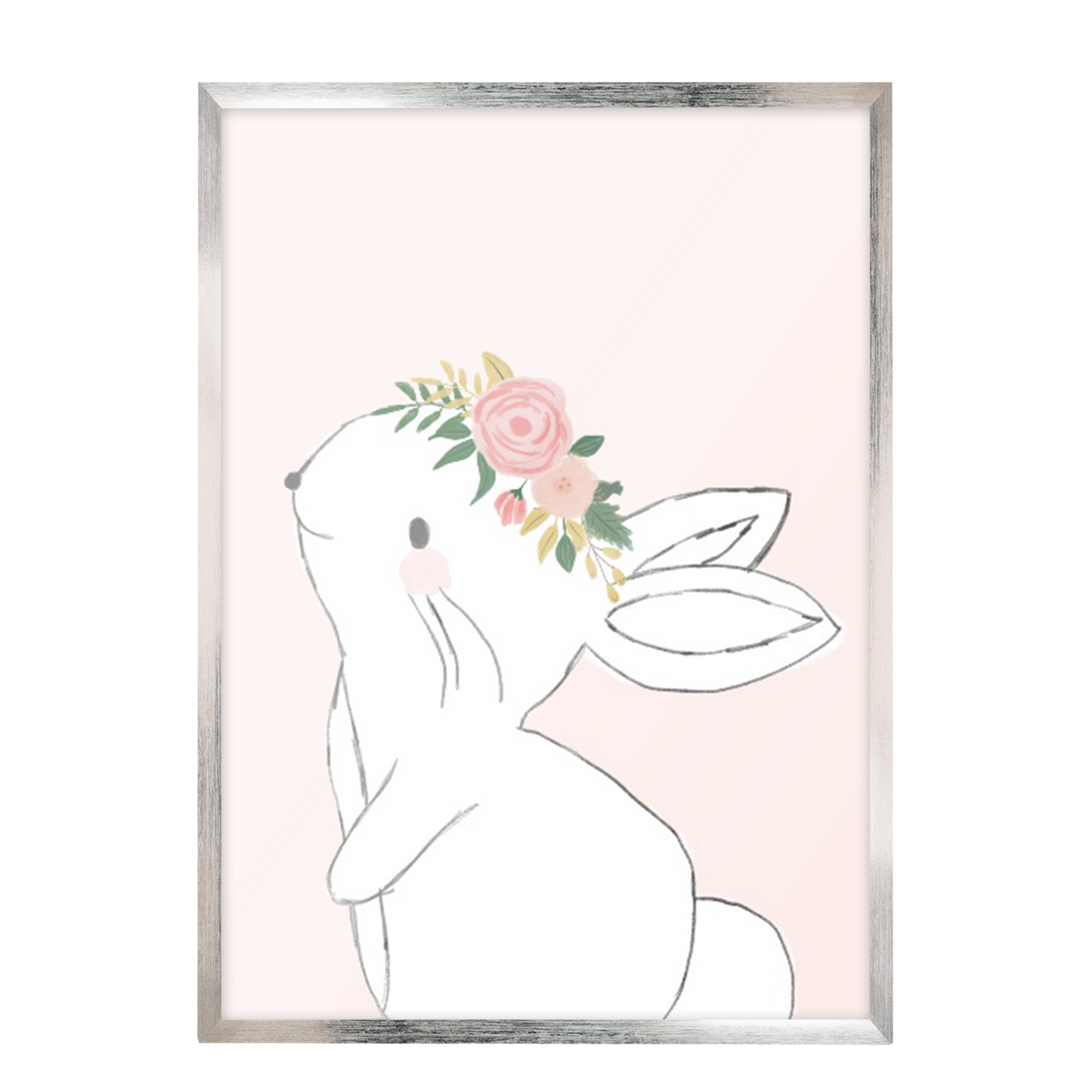 Ilustración Animales Conejo Flores, decoración 225