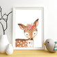 Acuarela Animales Flores Ciervo,  decoración 226