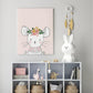 Ilustración Animales Ratón Flores, decoración 225