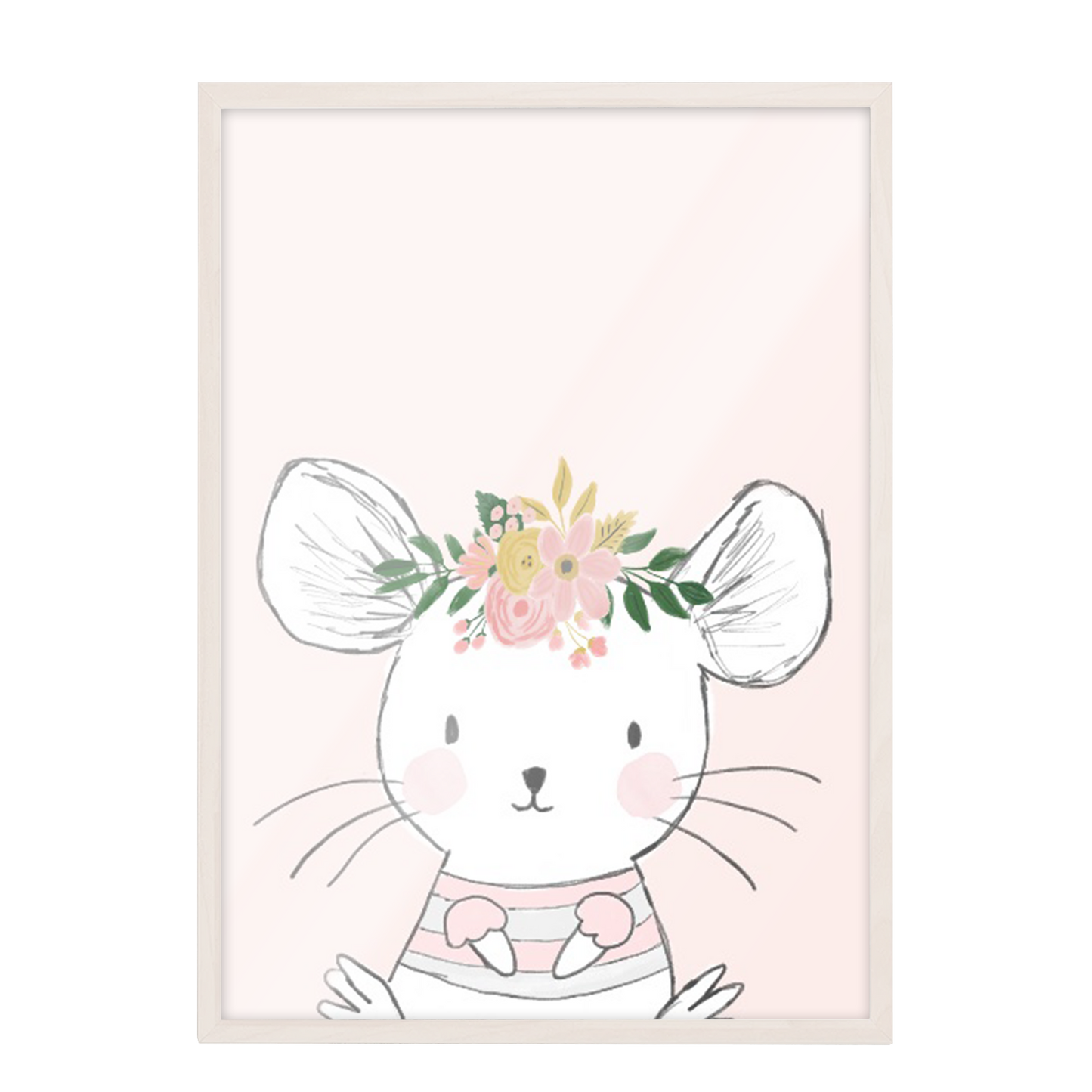 Ilustración Animales Ratón Flores, decoración 225