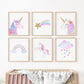 Acuarela Unicornio Flores, Colores decoración 234
