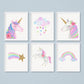 Acuarela Unicornio Flores, Colores decoración 234