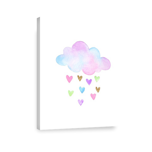 Acuarela nube corazones, Colores decoración 230