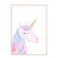 Acuarela Unicornio rosa Flores, Colores decoración 235
