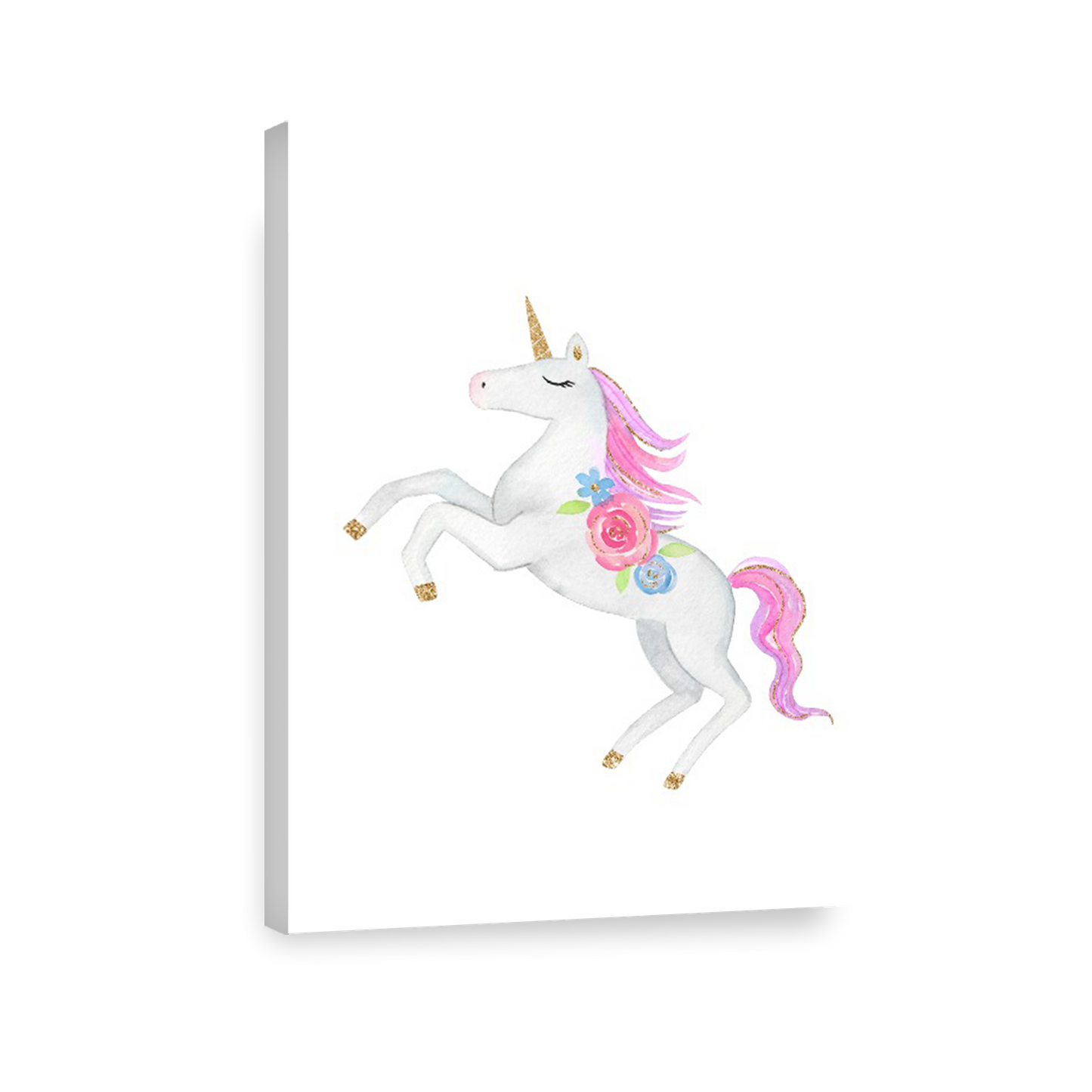 Acuarela Unicornio Flores, Colores decoración 236