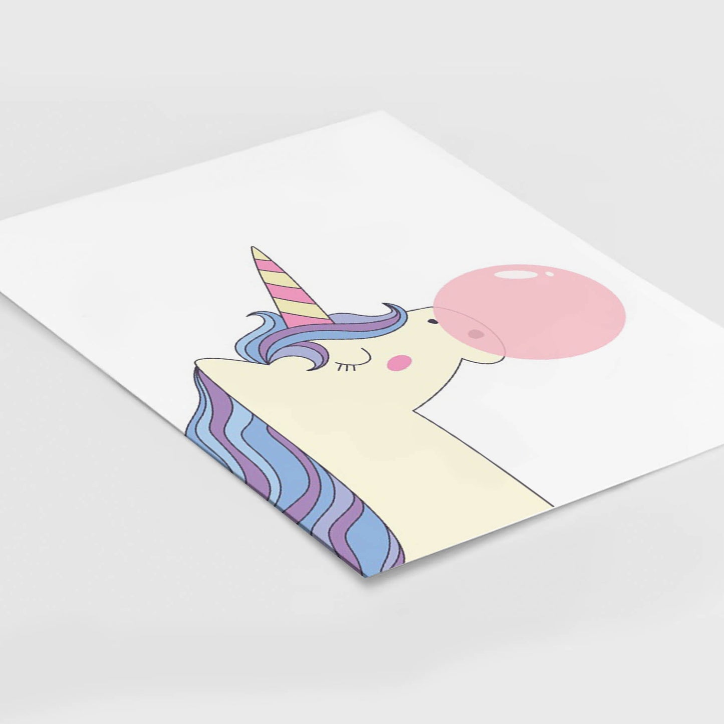 Copia de Ilustración Unicornio goma de mascar, decoración 237