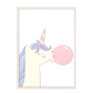 Copia de Ilustración Unicornio goma de mascar, decoración 237