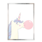 Copia de Ilustración Unicornio goma de mascar, decoración 237