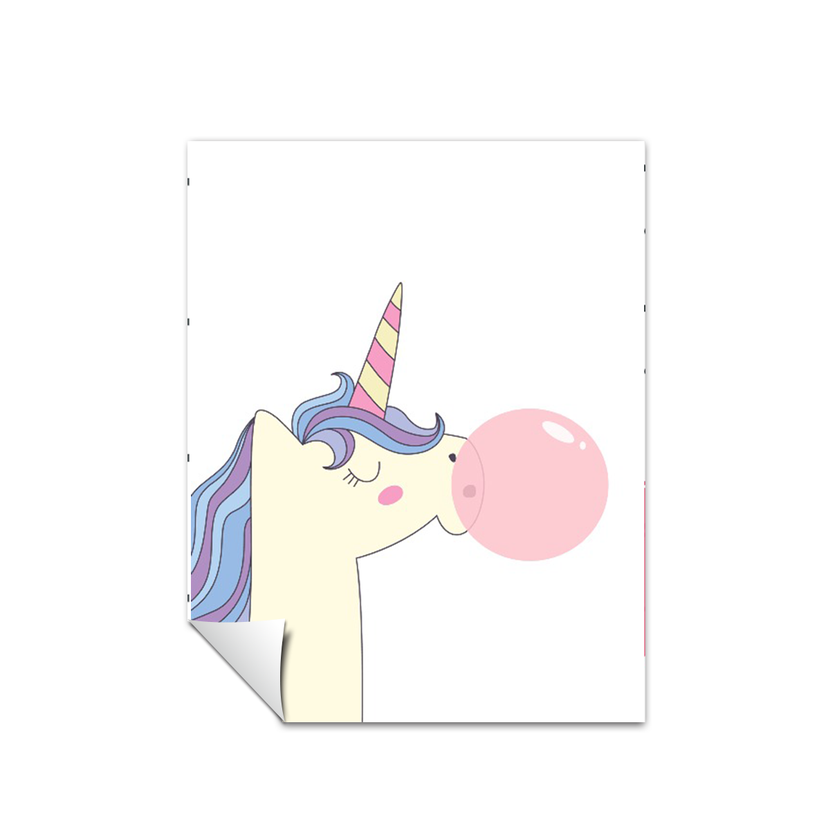 Copia de Ilustración Unicornio goma de mascar, decoración 237