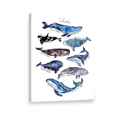 Acuarela Ballenas Mar Azul