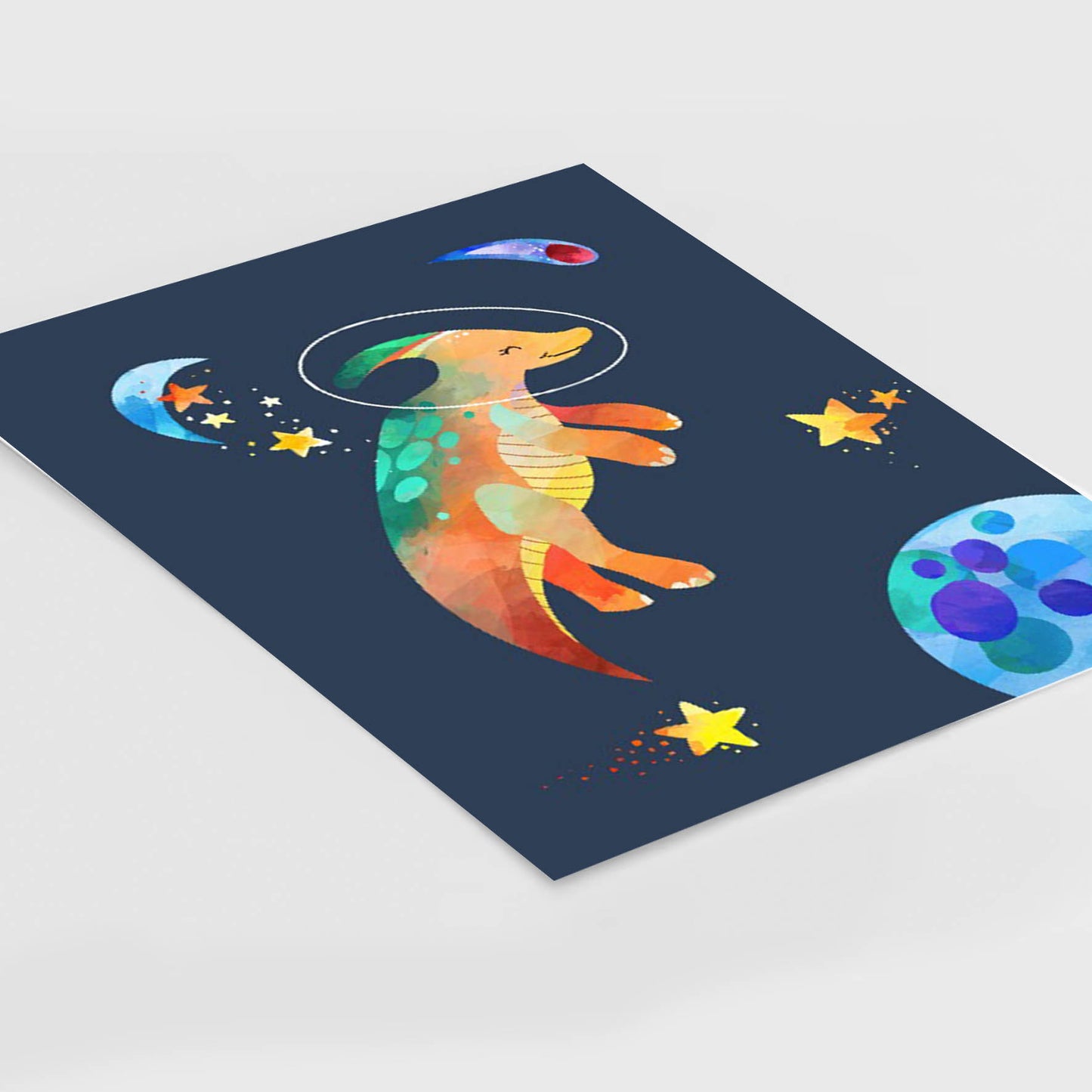 Ilustración dinosaurios espaciales, decoración 316
