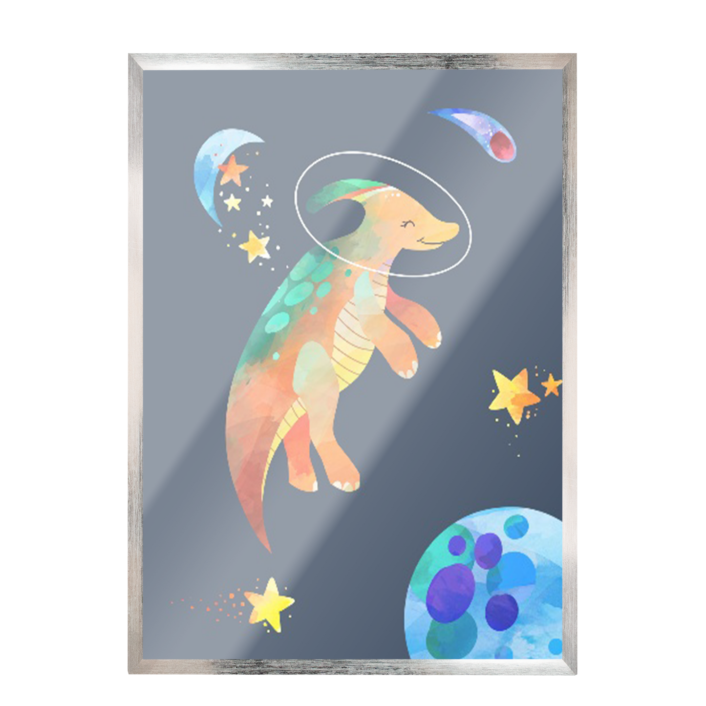 Ilustración dinosaurios espaciales, decoración 316