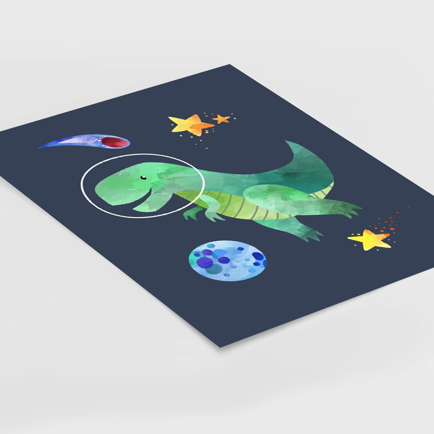 Ilustración dinosaurios espaciales, decoración 324