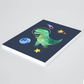 Ilustración dinosaurios espaciales, decoración 324