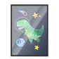 Ilustración dinosaurios espaciales, decoración 324