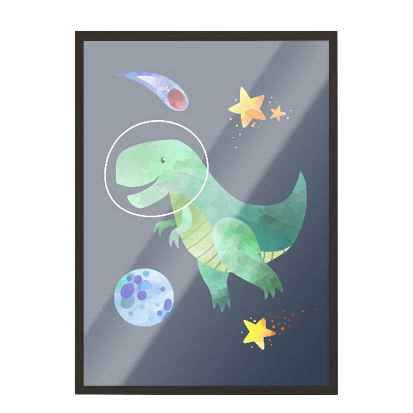 Ilustración dinosaurios espaciales, decoración 324