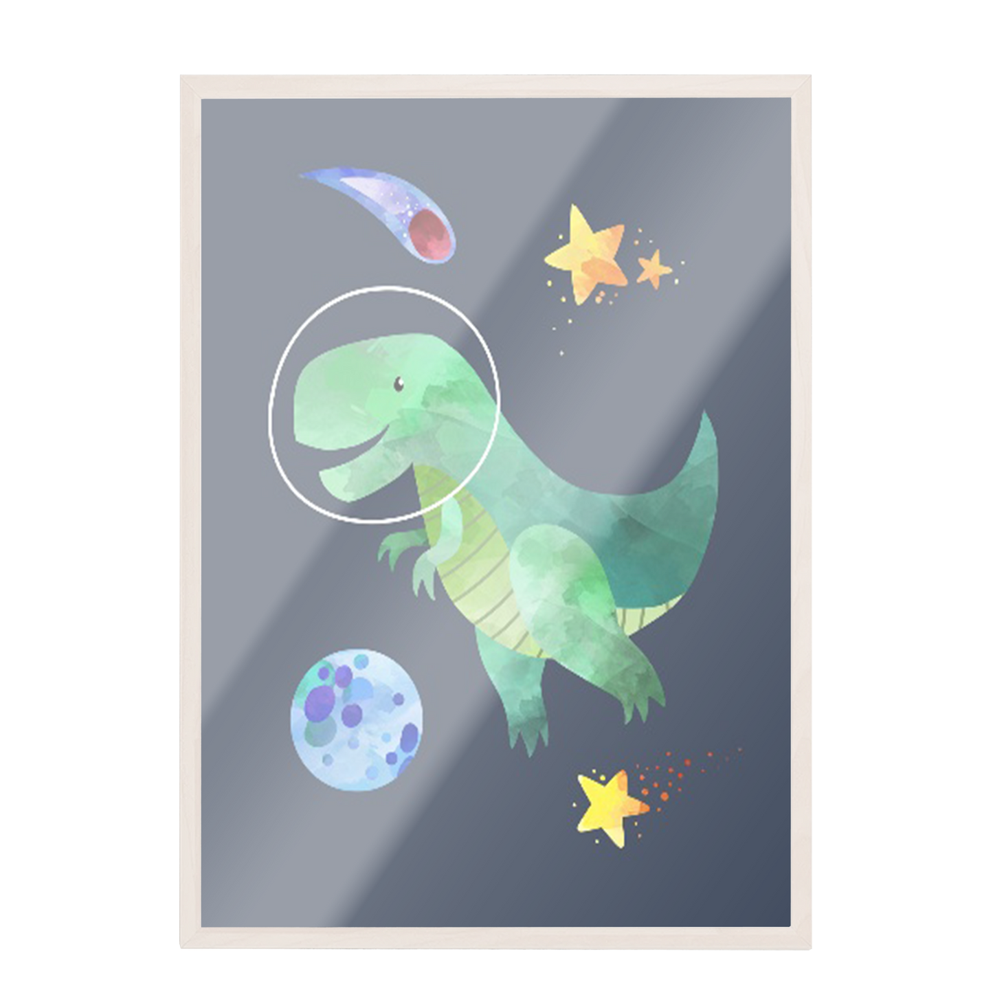 Ilustración dinosaurios espaciales, decoración 324