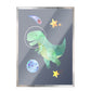 Ilustración dinosaurios espaciales, decoración 324