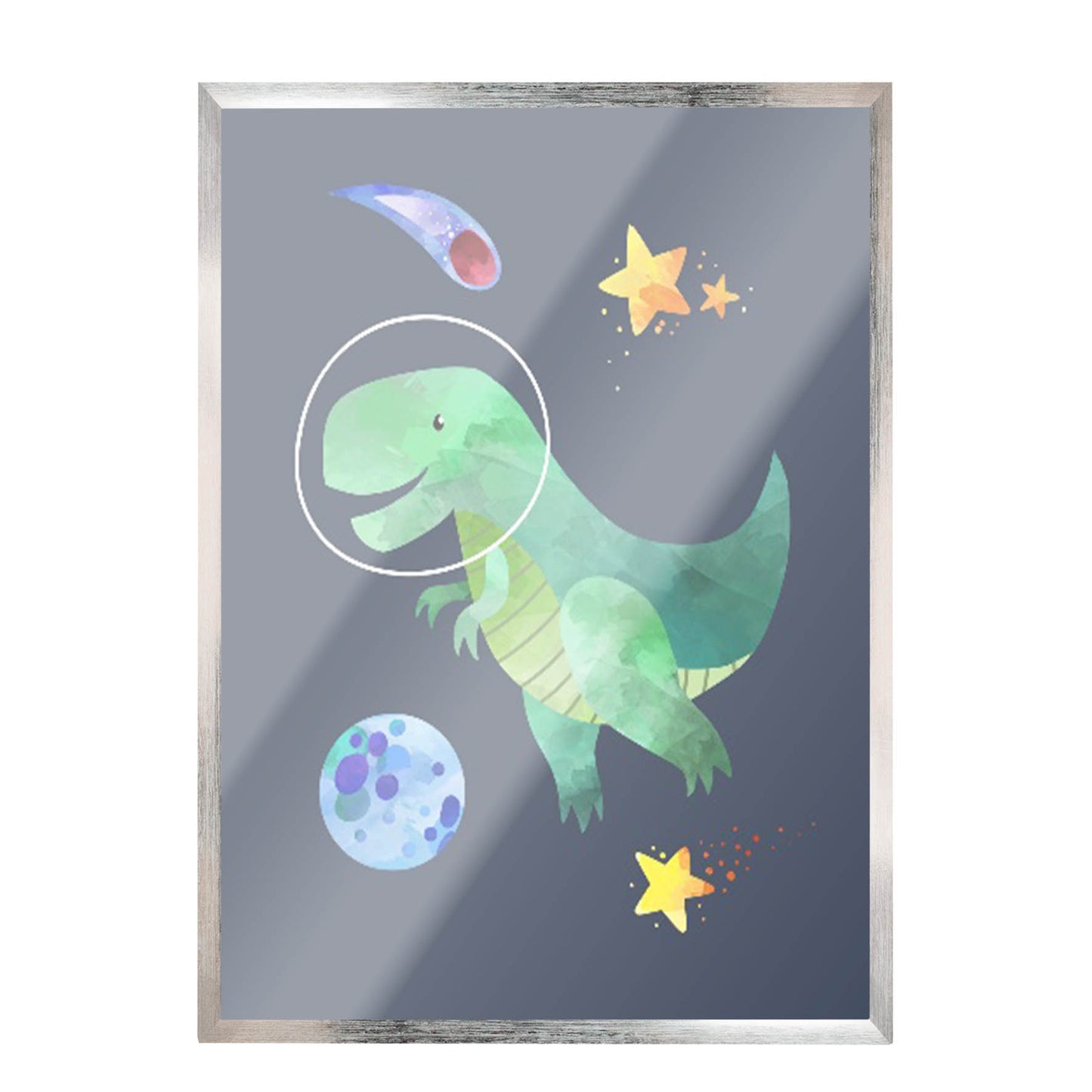 Ilustración dinosaurios espaciales, decoración 324