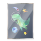 Ilustración dinosaurios espaciales, decoración 324